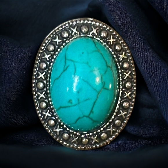 Vintage Jewelry - Vintage faux turquoise statement ring